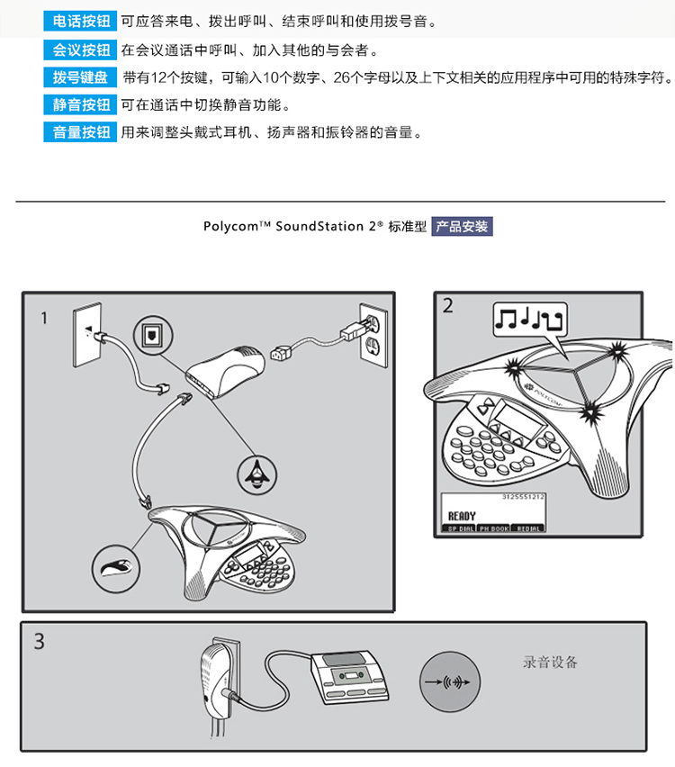 寶利通Polycom SoundStation 2 標準型